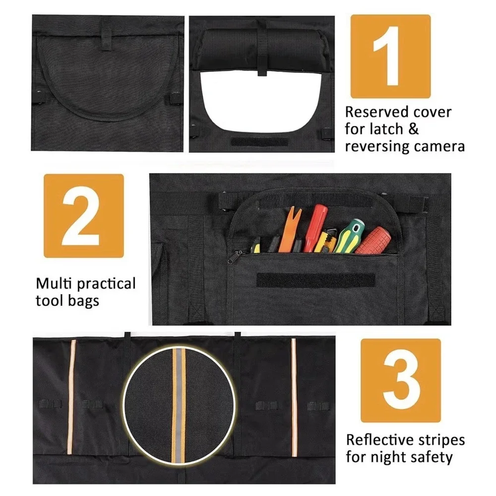 Amooca Tailgate Waterproof Pad For 5 Mountain Bikes And Tool Pockets 52